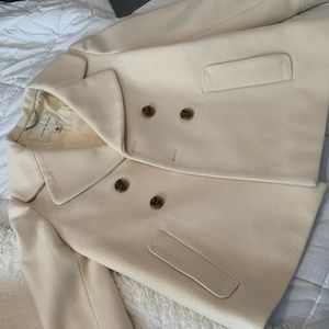 Cream crop pea coat